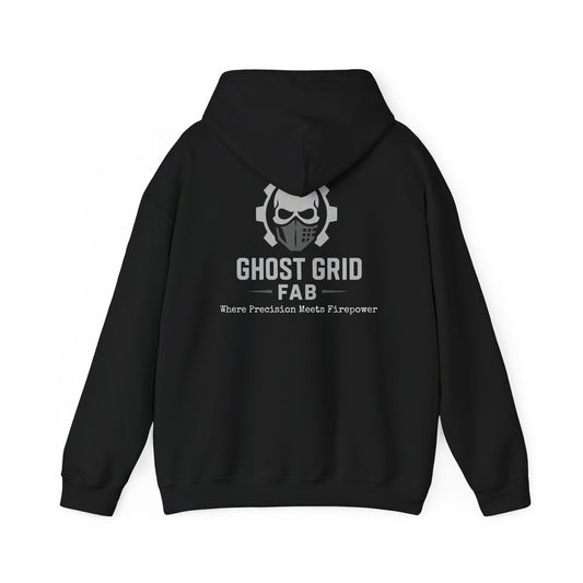 Ghost Grid Fab Hoodie — 'Where Precision Meets Firepower' Tactical Logo Hooded Sweatshirt