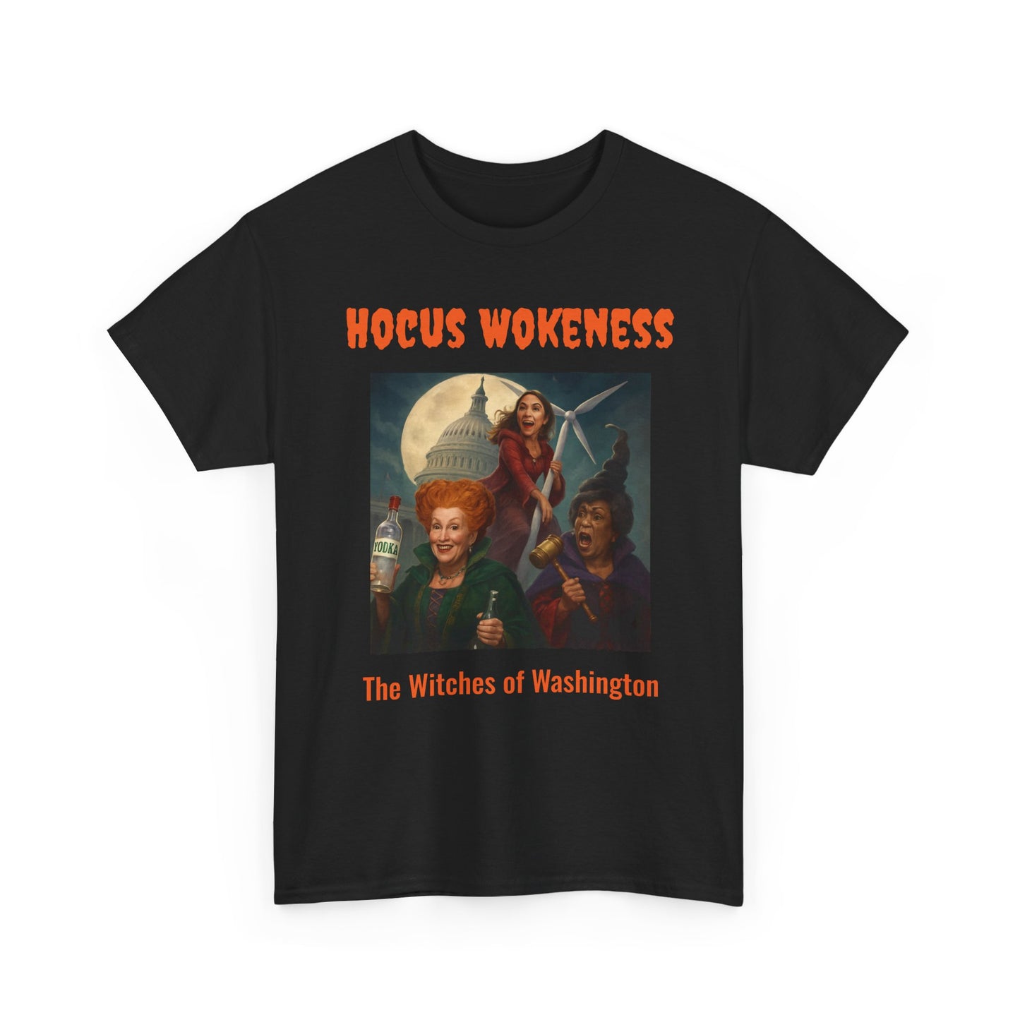 Hocus Wokeness Unisex Heavy Cotton Tee | Fun Halloween Shirt, Witch Apparel, Spooky Costume, Gift for Geeks, Pop Culture T-Shirt