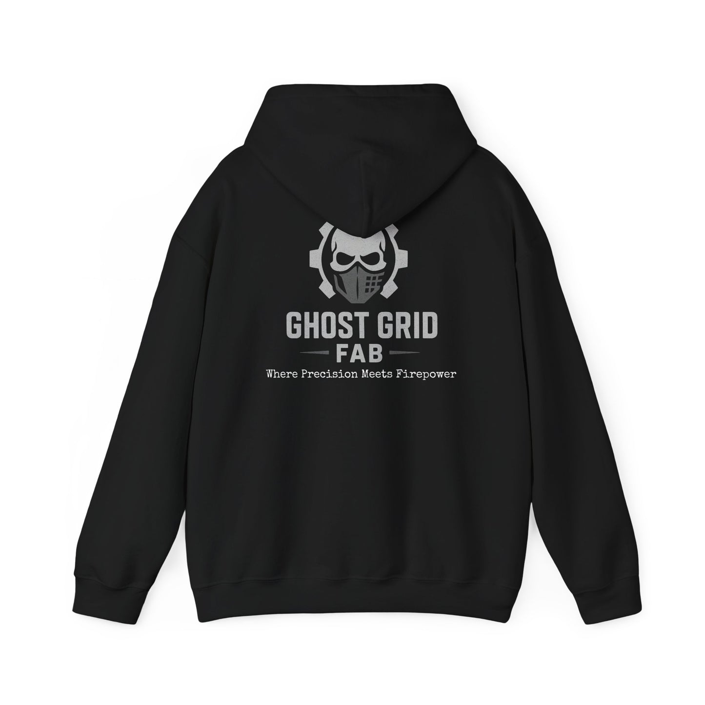 Ghost Grid Fab Hoodie — 'Where Precision Meets Firepower' Tactical Logo Hooded Sweatshirt