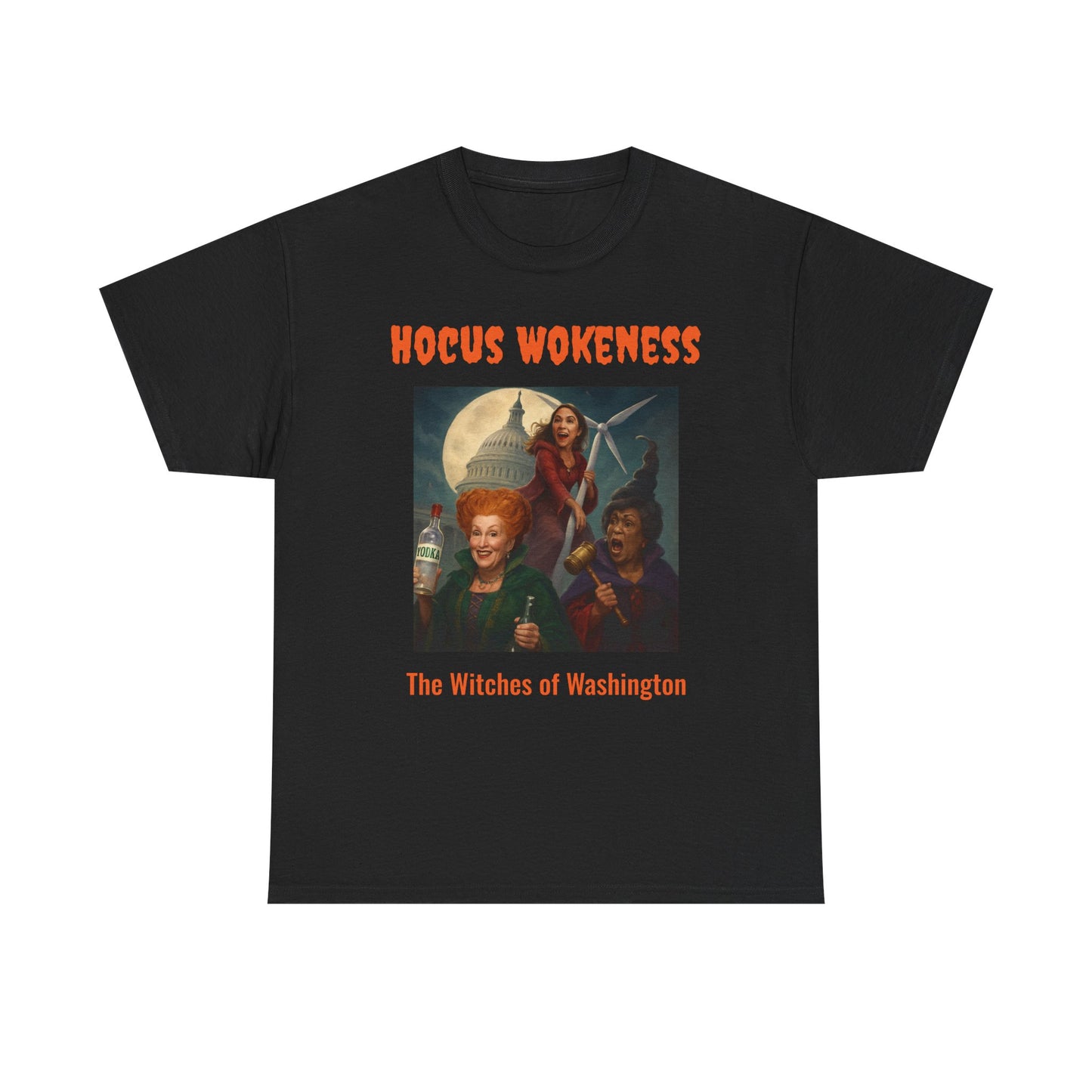 Hocus Wokeness Unisex Heavy Cotton Tee | Fun Halloween Shirt, Witch Apparel, Spooky Costume, Gift for Geeks, Pop Culture T-Shirt